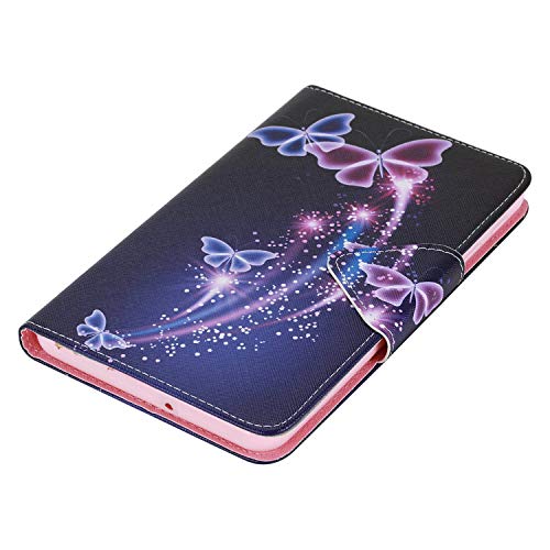 Uucovers For Samsung Galaxy Tab A 7.0 Inch 2016 Case Sm-T280/ T285 Folio Stand Magnetic Smart Pu Leather Wallet Tpu Back Shockproof Cover With Card Pockets [Auto Sleep/Wake], Purple Glitter Butterfly #TOP6
