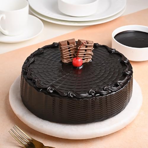 FlowerAura Black Chocolate Truffle Delicious Cake Gift's For Birthday, Anniversery, Valentine's Day, Mother's Day, Party (1.0kg) (Same Day Delivery)