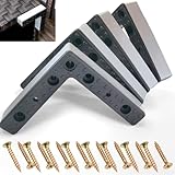 HHCLBYFA 1.06 Inch Height Patio Furniture Risers l Shape Rubber Outdoor Couch Sofa Legs Feet Replacement Set with Screws 4 Pcs