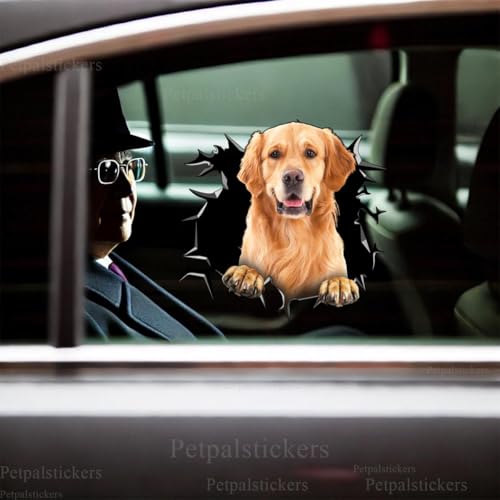 Image of Cute Dog Stickers for Car Window Decals Waterproof Funny Sticker (Golden Retriever Decals)