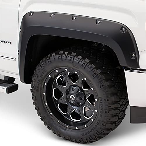 Bushwacker Pocket/Rivet Style Front Fender Flares | 2-Piece Set, Black, Smooth Finish | 20105-02 | Fits 2017-2022 Ford F-250, F-350, F-450 Super Duty
