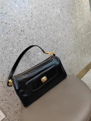 Women’s Stylish Genuine Leather Shoulder Bag Lady Vintage Classic Design Handbag Purse Crossbody Bags with Two Strap