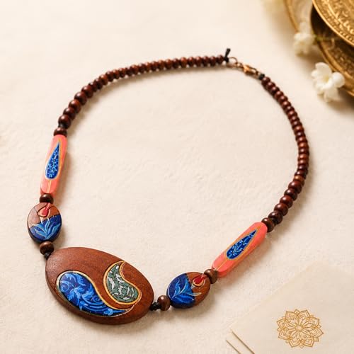 Image of AAKRITI ART CREATIONS Boho Tribal Handcrafted Ethnic Necklace Collection | Mandala, Dreamcatcher, Sunburst & Moonstone Designs | Artisan Collar, Lariat & Pendant Statement Jewelry for Women