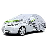 Autoabdeckung Passend für Renault Zoe 2012-2024, wasserdichte Vollgarage Autoplane mit Reißverschlusstür für Schnee, Regen, Allwetterschutz