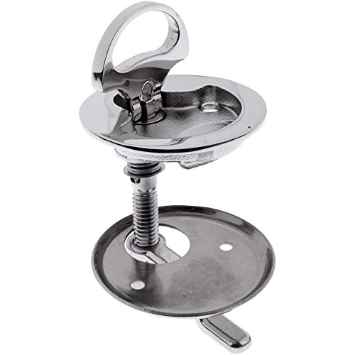 POFET 52mm Boot 316 roestvrij staal spoelsteun Pull Hatch Cam Latch Lift Handvat met Achterplaat, Zilver - Afbeelding 4