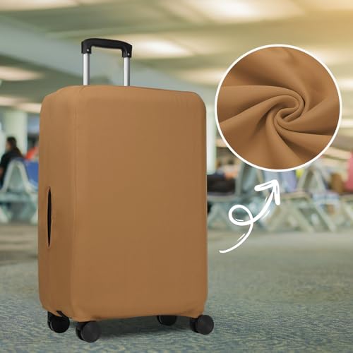 PATIKIL Luggage Cover, Suitcases Covers Elastic Carry on Protector Washable Scratch-Resistant Fits 25-28 Inch Luggage for Travel Business Trips, Brown4