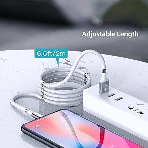 Aicase Magnetic Charging Cable,(6.6 Ft) Super Organized Charging Magnetic Absorption Nano Data Cable For Phone 11/Xs/Xs Max/Xr/X/8/8 Plus/7/7 Plus/6S/6S Plus/6/6 Plus/Se/5S/5C/5/Pad/Pod #TOP6