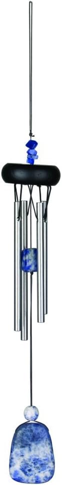 Woodstock Chimes Signature Collection, Precious Stones Chime, 12'' Lapis Décor Designs - Small Chimes Wind Chimes for Outdoor, Patio, Home or Garden Décor (PSL)
