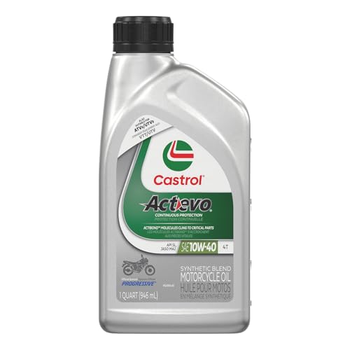 Castrol Actevo 4T 10W-40 Synthetic Blend Motorcycle Oil, 1 Q...