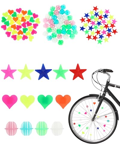 IMALPQPP 216 Pièces Réflecteurs Colorés – Couvre Rayon Velo, Accessoires Velo, Accessoire Velo Enfant, Bike Balls Déco