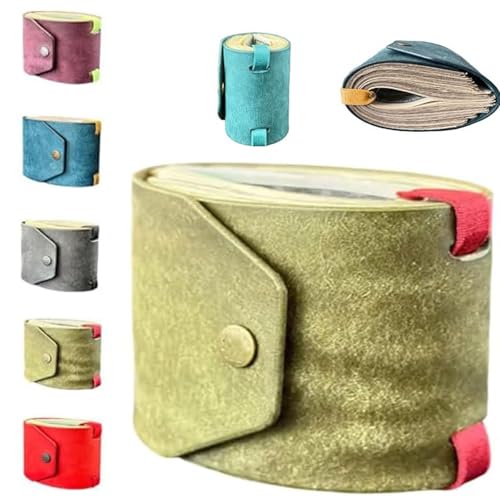 The Cash Wrap Wallet, Cash Wallets for Women, Leather Money Wallet Organizer, Handy Purse Bands with Magnetic Clasp (Green)