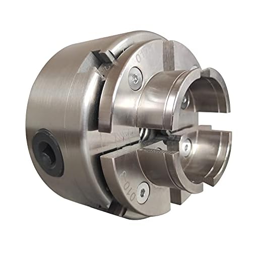 4 Inch Wood Lathe Chuck Set 1" x 8 tpi & 3/4"x16TPI Adapter, Nickel Plated, Self Centering 4 Jaw Wood Turning Chuck (4 inch Chuck With Round Jaw)