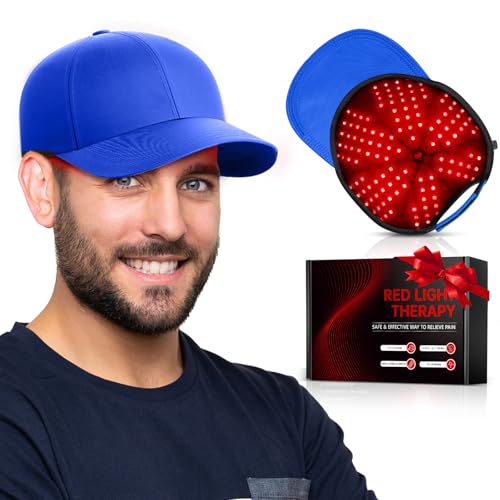 Image of RELEXNOW Red Light Therapy Cap for Hair, Upgraded 180 LEDs Red Light Therapy for Head, Infrared-Light Therapy for Men & Women with Timer & Controller(Blue)