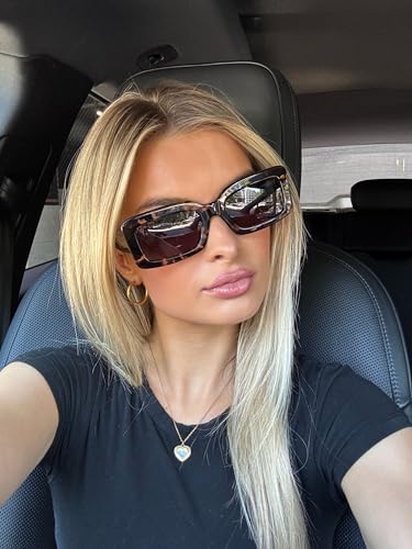 DIFF Indy Designer Rectangular Sunglasses for Women | Espresso Tortoise + Grey | 100% UVA/UVB Protection4