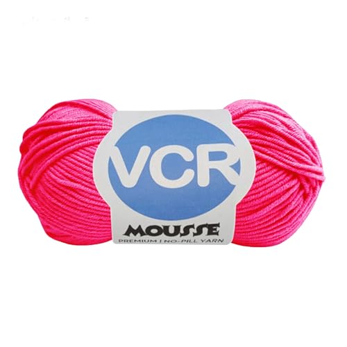 Image of VCR 4 Ply Pink Red Yarn, 100 Grams Hank, 190 Meters Length, Acrylic Ball for Crochet and Knitting, Soft Crosia Threads, Pack of 1 Yarn, Suitable for DIY Crafts