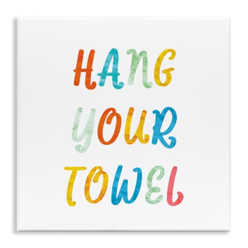 Bathroom Rules Typography, 12 x 12 Inch Mounted Print on Wall Plaque