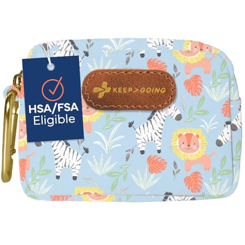 Image of KeepGoing Small Travel First Aid Kit Kids – 60 Pc. Mini First Aid Kit for Purse, Diaper Bag, & Backpack with Latex-Free Bandages – 4 Oz., & 4.5 x 3.5 x 2 in, TSA-Approved