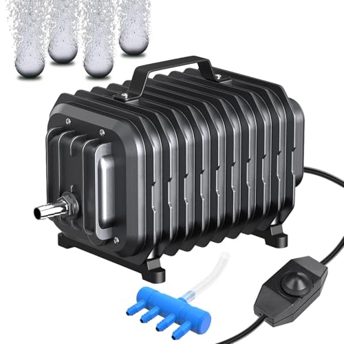 Devopet 254GPH Aquarium Air Pump Adjustable Quiet Fish Tank Bubbler Commercial Air Pump with Completely Accessories Oxygen Aerator Pump for Aquariums Ponds Hydroponics