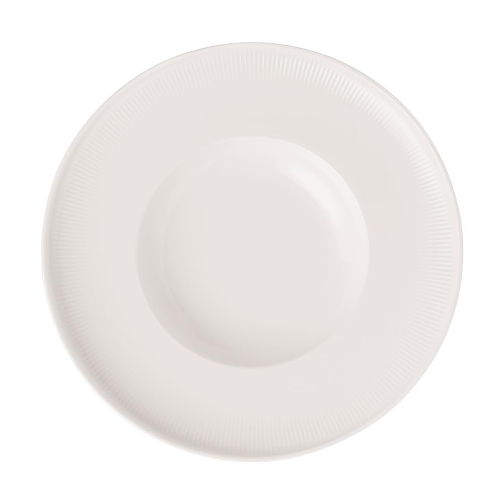 Villeroy & Boch - Afina Pastateller aus Premium Porzellan, ø 29 cm, tiefer Teller für Nudeln Salate & Suppen, Made in Germany, spülmaschinenfest und mikrowellensicher, stapelbar, weiß, 4er Set