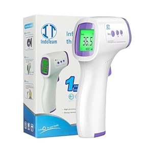 IndoTeam Forehead Thermometer for Adults Kids – No Contact Accurate Reading Touch Infrared LCD Display - Digital Baby Thermometers Body - Temperature Thermometer Room Surface and Body Mode
