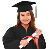 Genérico Toga Y Birrete Graduacion Niños Disfraz Graduado Toga Y Birrete Preescolar 2026 con Flecos del Mismo Color Unisex Ideal para Guardería Fotos Regalos Y Celebraciones Escolares