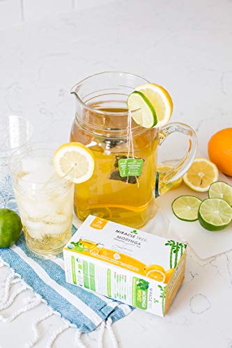 Miracle Tree - Organic Moringa Superfood Tea, 25 Individually Sealed Tea Bags, Lemon (Keto, Detox, Energy & Immunity Booster, Vegan, Gluten-Free, Organic, Non-Gmo, Caffeine-Free) #TOP7