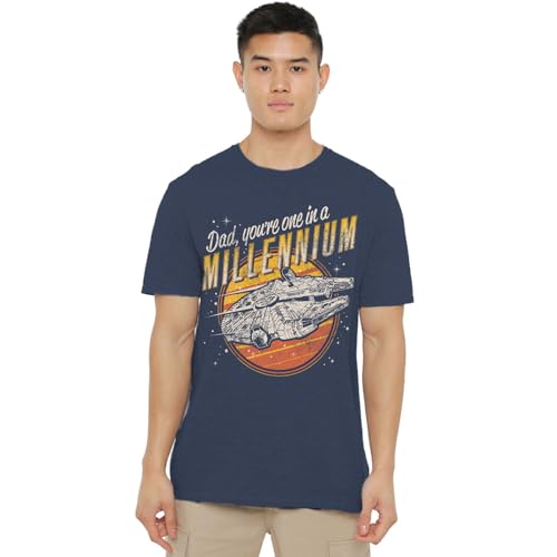 T-Shirt Star Wars Dad One in a Millennium : le cadeau vintage idéal pour la Fête des Pères en bleu