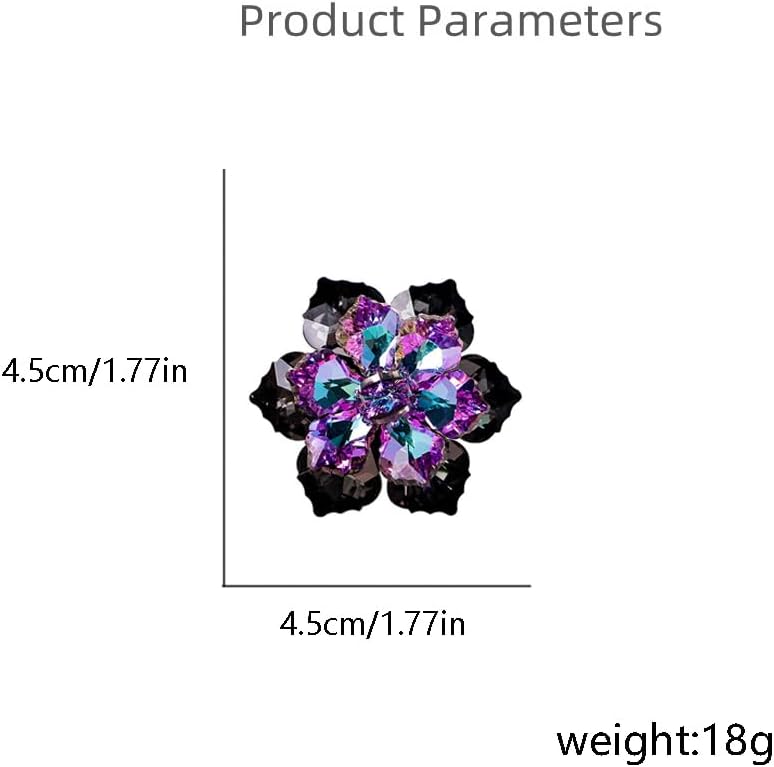 Elegant Rhinestone Flower Brooch Pin for Women Handmade Shiny Crystal Snowflake Cherry Blossom Brooches Lapel Pins Dress Accessories Anniversary Wedding Jewelry - Image 6