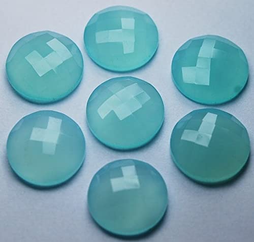 Aqua chalcédoine en cabochon rose cut 20mm pour création de bijoux