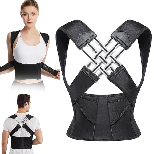 CHEYLIZI Adjustable Back Posture Belt Office Home Gym Unisex,Correcteur de Posture Dos Redresse Dos pour Homme,Femme,Correcteur de Posture pour Maintien Dos Droit Soutien (L)