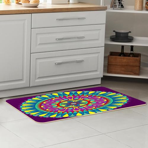 Tapis de cuisine de qualité supérieure mandala lavable et absorbant - 7