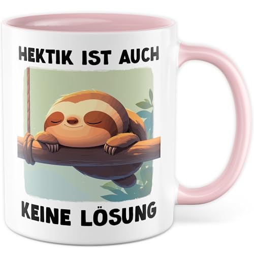 Pagma Druck L'HEKTIK N'EST PAS UNE SOLUTION. Détendez-vous au quotidien avec cette tasse à café humoristique, parfaite pour le bureau ou comme compagnon relaxant à la maison.