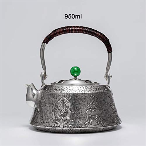 No-Branded Teiera d'Argento hkrstssxj Pure Argento Drinkware teiera Set Service Acqua Calda Sterling Silver Tea Kettle… - immagine 3