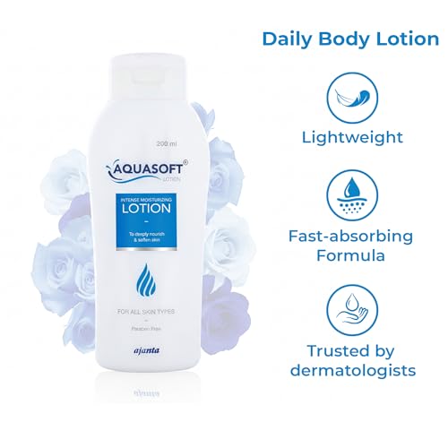 Image of Aquasoft Lotion | Lightweight | Fast Absorbing | Non-comedogenic | Hypoallergenic | Paraben-free | Dermatologically Tested | Shea Butter + Glycerin + Squalene | Non-sticky | All Skin Types | 100 ml