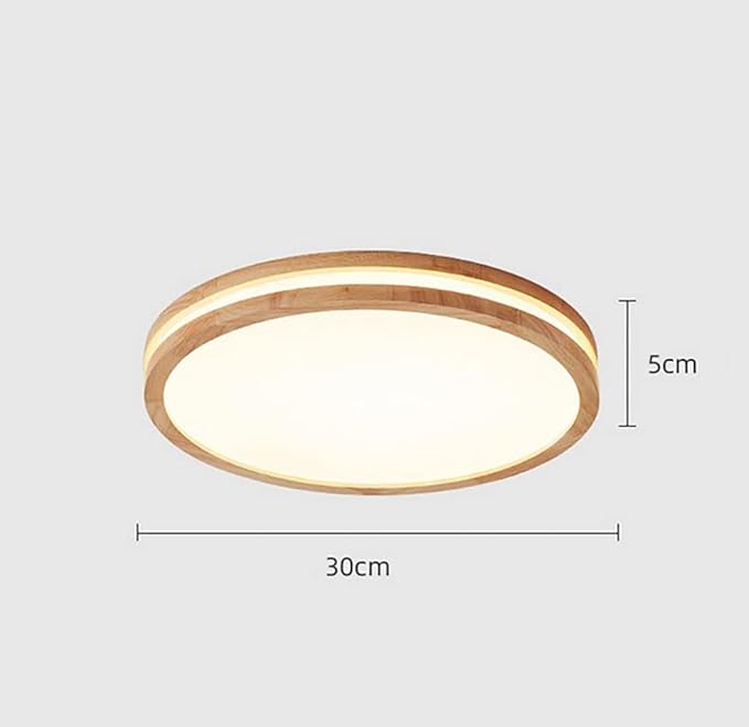 LIGKIN Plafondlamp LED Moderne 24W Ronde Plafondlamp Houten Plafondlamp Warm Licht 3000K LED Plafondlamp Binnenverlichting voor Woonkamer Keuken Hal 30cm photo 2