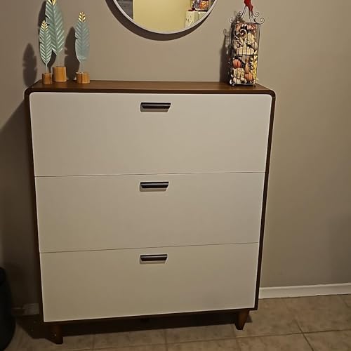 Szafka na buty, nowoczesna szafka do przedpokoju - wąski, wolnostojący organizer z wiadrem(White,L80*H119CM-24CM)