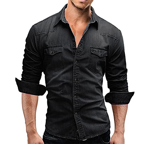 Chemise en jean coton doux homme XXL éliminant la raideur du denim