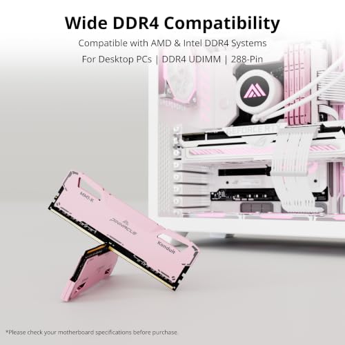 Image of Timetec Pinnacle Konduit 32GB KIT(4x8GB) DDR4 3200MHz PC4-25600 CL16-18-18-38 XMP2.0 Overclocking 1.35V Compatible for AMD and Intel Desktop Gaming PC Memory Module RAM - Pink