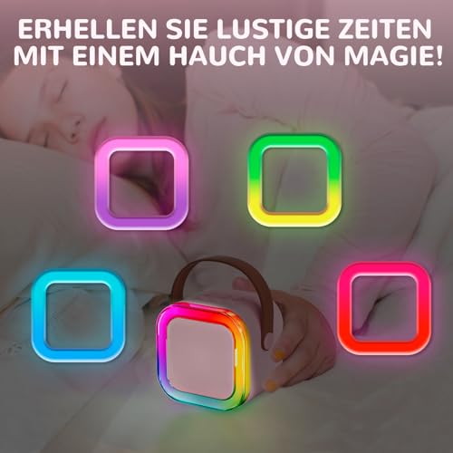 Karaoke Maschine Kinder mit 2 Karaoke Mikrofon Kinder: [Neueste] Mini Karaoke Maschine - Karaoke Anlage mit 2 Mikrofonen -Musikinstrumentzubehör Box - Geschenke für Mädchen Kinder Spielzeug 3-12 Jahre