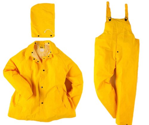 Neese 1600S PVC/Polyester Economy 3 piece Rain Suit, Medium, Safety Yellow