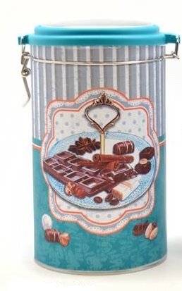 AVENUELAFAYETTE Boîte Pot hermétique Gourmandises - Vintage rétro - en métal (Chocolat) Cover