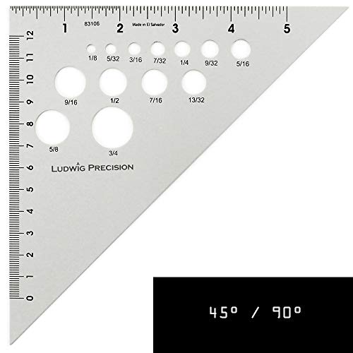 Ludwig Precision 6" 45-90-Degree Aluminum Drafting Triangle, 83106 #TOP3