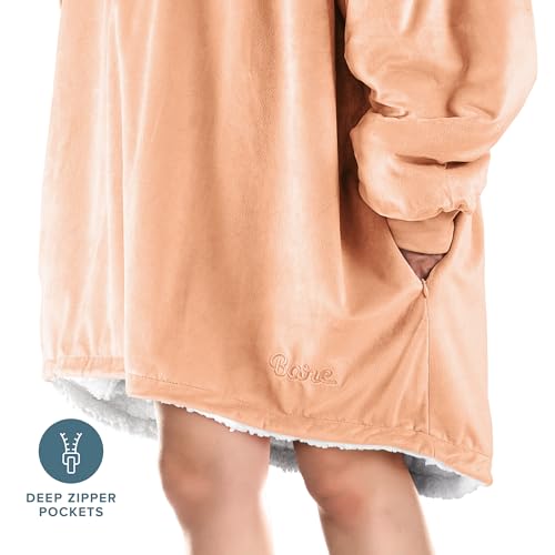 Image of Bare Home Wearable Blanket Hoodie - Soft Plush Sherpa - Warm and Cozy - Oversized Wearable Blanket