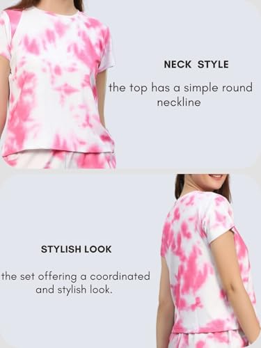 Image of DHRUVI TRENDZ Co Ord Set for Women | Outfits Tracksuit Set | Co Ord Set for Women | Travel Co Ord Set for Women |Tie Dye Printed Short | Half Sleeve