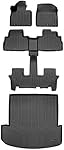 SMARTLINER All Weather Custom Fit Black 3 Row & Cargo Liner Behind The 2nd Row Floor Mat Liner Set Compatible with 2020-2023 Kia Telluride with 2nd Bucket Seats Without Center Console