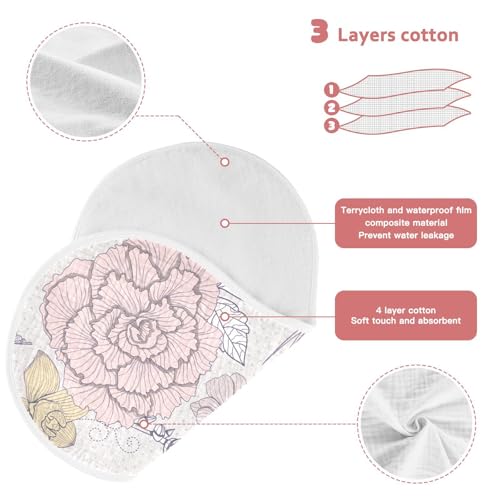 Bolaz Baby Burp Cloths 2 Pack,Feeding Cloths Face Towel Super Absorbent Soft Cotton Burping Rags Feeding Bibs for Newborn Boys Girls-Rose Flower4