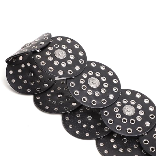 Western Belts for Woman Boho Vintage Disc Cowgirl Belt with Vintage Buckle for Jeans Dresses3