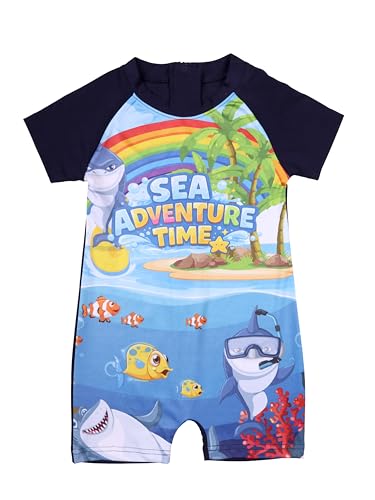 Image of KiddoPanti Boys & Girls Half Sleeve Mid Thigh Length Swim Suit