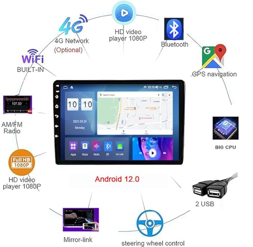 Autoradio Android 12 para Toyota Prius 20 con Bluetooth, WiFi y ecualizador DSP 5