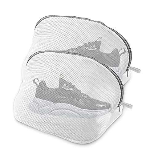 Uootach 2 Piezas Bolsa Lavadora Zapatillas, Saco Lavadora para Zapatos, Bolsa de ropa sucia con cremallera, limpieza de lavadora, duradero y reutilizable, Adecuado para lavar, almacenar y viajar